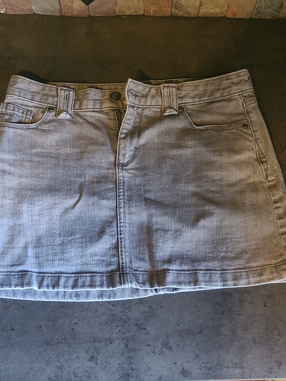 Patagonia Light Gray Denim Mini Skirt